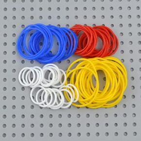 Technik Spare Parts Set, 40 Pcs Technical 2x2 3x3 4x4 5x5 Rubber Bands Belt for Building Blocks Kit 85543 85544 85545 85546