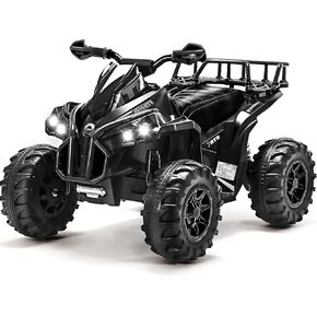 Soar Four Wheeler for - Electirc Toddler 4 Wheeler for 3-6, Ride on ATV 12v Battery Powered, Quad with LED Lights, Music, High Low Speed, USB/TF, Treaded Tires, Pink