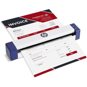HP PS100W Portable Document Scanner | Compact, Portable, Wireless, 1-Sided Simplex Digital Scanner for Home & Office | Rechargeable, USB & Wi-Fi Direct, Compatible with Mac & Windows PC and Laptop