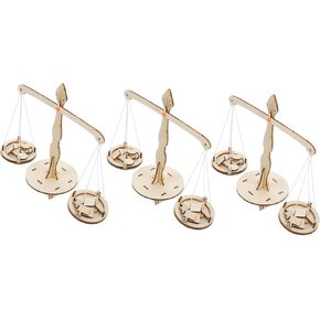 GALPADA 3 Sets Creative Wooden Balance Scale Educational DIY Measurement Projects for Safe and Tool for Intellectual Development