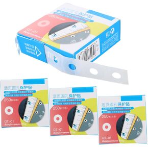 NUOBESTY 4packs Heavy Duty Hole Reinforcement Stickers Repair Labels for Notebooks Binders and Jackets Transparent Patch for Scratches Tears and Punch Holes Labels Included