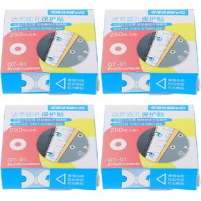 4Packs Punch Reinforcement Stickers Repair Labels for Paper Plastic Fabric Easy Application for Office Home School Use Weatherproof
