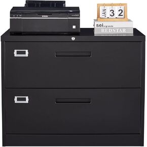 MIIIKO Lateral File Cabinet with Lock, 3 Drawer Lateral Filing Cabinet, Large Deep Drawers Locked by Keys, Metal Storage File Cabinet for Hanging Files Letter/Legal/F4/A4 Size in Kuwait