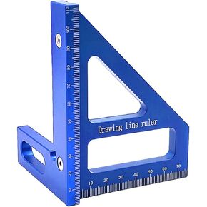 Woodworking Square Protractor Versatile Measuring Layout Tool Engineer Carpenter (Blue)