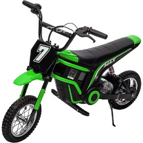 Garvee 24V Electric Dirt Bike for Kids 13+ Years Old, 350W Motor, 14.29 MPH, Dual Suspension, 2-Speed Modes, Max 135 Lbs - Realistic Motorcycle Style with LED Lights & Music​