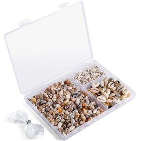 PPCLION 300pcs Shell Beads Starfish Bracelet Making Kit Bracelet and Heart Beads Elastic Threads for Jewelry Necklace Making