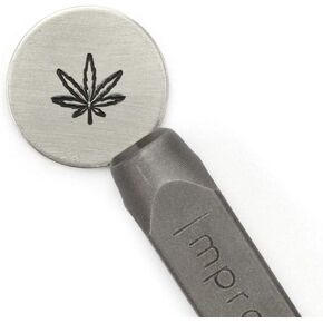ImpressArt - Hemp Leaf Signature Metal Design Stamp, 6mm