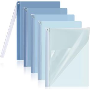 BAYTORY 5Pcs Clear Report Covers with Swing Clip, Plastic Folders for A4 and Letter Size Paper, Clear Front Presentation Binder for School Business, 40 Sheets Capacity/Pack (Purple)