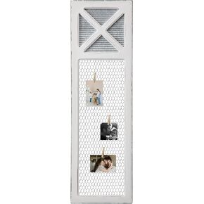 SOFE Narrow Chicken Wire Frame Bulletin Board, 39 Inches Tall Farmhouse Wall Grid Panel, Hanging Photo Display/Jewelry Organizer, Unique Memo Board or Vision Board for Office Home School Decor