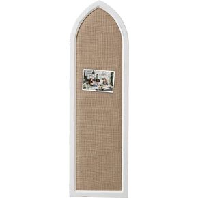 SOFE Arched Long Framed Bulletin Board for Wall, 39 × 12 Inches Fabric Pin Board, Decorative Rustic Dream Boards/Vision Boards, Message Picture Display Board/Wall Decor for Office Home