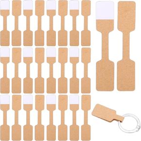 200pcs Jewelry Price Tags Stickers Jewelry Tags for Pricing, Small Price Tag Self Adhesive Kraft Blank Barbell Label Bracelet Tag for Necklace Earring Rings