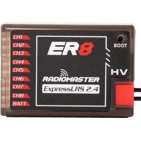 Radiomaster ER8 8CH PWM CRSF ExpressLRS Receiver 2.4Ghz 100mw Dual Antenna for Fixed-Wing Aircraft