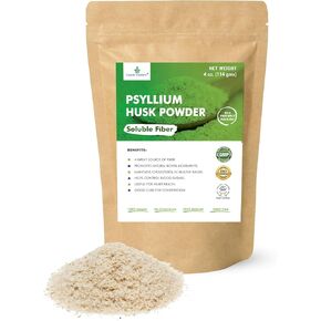 100% Pure Psyllium Husk Powder Organic - Fiber Supplement Powder | Psyllium Fiber Powder for Regularity and Keto Baking | Finely Ground Psyllium Husk Powder for Baking and Bread - 12 oz