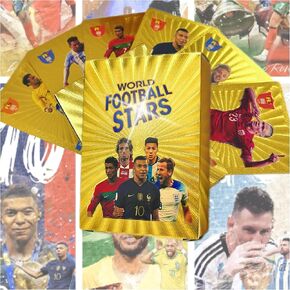 World Cup Soccer Trading Cards 2024-2025 - Golden (55/Pack) - Limited Edition Collectors Set with Premier League Stars, HD Waterproof Prints Perfect for Kids Gifts & Soccer Fans, Not Original
