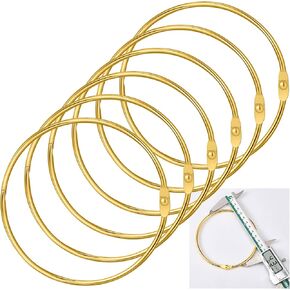 6 Pack 4 Inch Loose Leaf Binder Rings Gold Extra Large Nickel Plated Steel Keychain Key Metal Rings for Home Office Index Cards Receipts Memos Photos Files DIY Craft Supplies