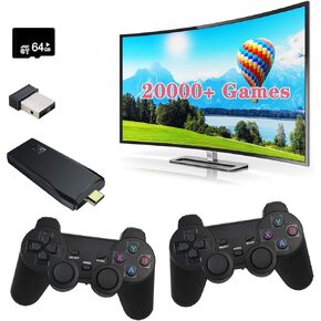 Retro Gaming Console, Plug and Play Video Game Console Built-in 9 Classic Emulators, 20,000+ Games, 4K High Definition HDMI Output for TV with Dual Controllers