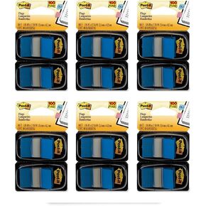 Post-it Flags, 1 Inch, Blue, Two Dispensers per Pack, 6 Pack (680-BE2)