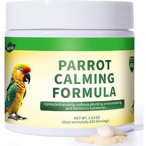 Parrot Calming Formula-Bird Calming Supplement for Soothes Screaming, Biting, & Plucking, Reduces Destructive Behavior, Organically Sourced,3.5 Oz(224 Servings)