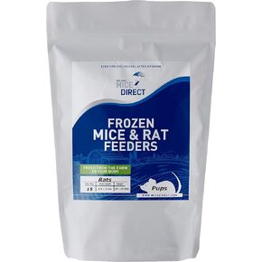 Micedirect Frozen Rat Pups Feeder Food Snakes Snakes Snakes أحداث البالغين البالغين سحلية (2.5-3.5 بوصة (حزمة 125)))