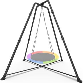 Heavy Duty Swing Frame, 330LBS Metal Swing Stand for Kids and Adults, Fits for Most Swings - for Indoor and Outdoor Use, Black(Seat NOT Included)