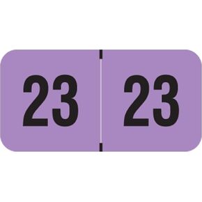 2025 Year Labels, Doctor Stuff 2025 Chart Stickers, Fluorescent Violet Color Coded, USA Made Year Stickers for End Tab File Folders, 500 Labels/Roll in a Dispenser Box, 3/4" x 1-1/2"