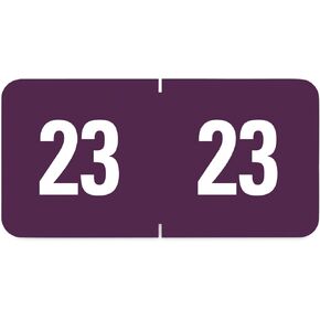 Smead Yearly End Tab File Folder Labels, 23, 0.5 x 1, Purple, 25/Sheet, 10 Sheets/Pack
