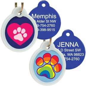 GoTags Funny Dog and Cat Tags Personalized with 4 Lines of Custom Engraved Text, Dog and Cat Collar ID Tags Come with Glow in The Dark Silencer to Protect Tag and Engraving, (Have Your People)