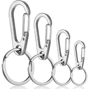4 PCS Dog Tag Clips, Stainless Steel Heavy Duty Ring Pet Tag Key Ring Clips, Pet Tags Clip for Collars Keychain Clip for Pets Collars and Harnesses