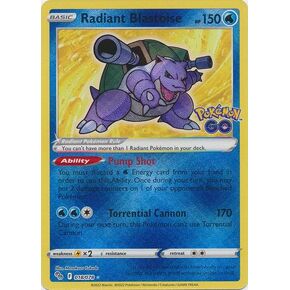 Radiant Blastoise - 018/078 - Pokemon Go - Shiny Pokemon Card