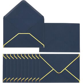 PATIKIL 50 Pack A6 Envelopes, 4x6 Card V Flap Envelope Round Edge Small Valentine Envelopes Self Seal with Gold Border for Office Wedding Card Invitations Graduation Party Gift, White