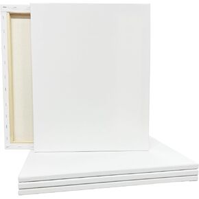 5 Count (20 Total) 16" x 20" White Super Value Canvas by Artist's Loft - Acid Free Cotton Canvas for Paint, Acrylic, & Oils - Bulk 4 Packs