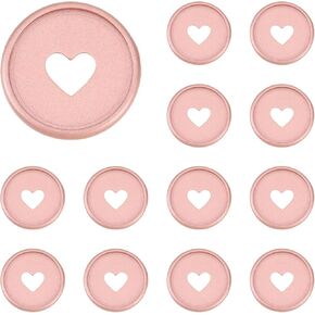 Plastic Book Binding Discs Discbound Expansion Discs Heart Binder Rings 35mm Planner Discs for DIY Notebooks Planners (Rose Gold)