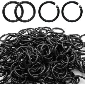 210 Pcs 1-1/2 Inch Plastic Binder Rings, Loose Leaf Binder Book Rings, Black Index Card Rings Binder Clip Rings for Flash Cards, Key Rings, Index Cards, Paper (40mm)