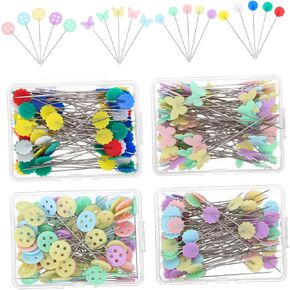 400Pcs Quilting Pins Multi Colored Straight Pins with Flat Heads for Sewing Projects Durable Crafting Needles for Fabric and DIY Crafts