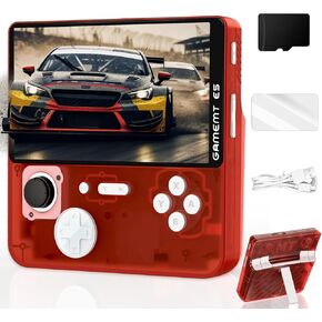 Handheld Game Console 5 Inch Screen, Retro Gaming Console with 64G Built-in 15000+ Classic Games, 1280x720 Pixels, Game Searchable, 5000mAh Battery, Portable Pocket Arcade with Desktop Stand (White)