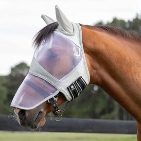 Equinavia Algard Soft Mesh Long Nose Fly Mask - Silver - Horse