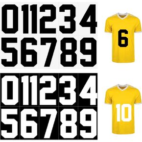 Iron on Numbers for Jersey, 8 Inches Iron on Numbers for Clothing, 22 PCS Heat Transfer Numbers of 0 to 9, Large Iron on Numbers for Team Uniform Sports T Shirts Basketball Football Baseball (White)
