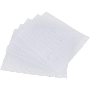 5 Pcs Plastic Mesh Canvas Sheet 7 Count 33.5x26cm White Plastic Canvas Eye Mesh with 4 Knitting Needles