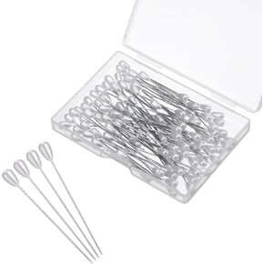100 Pack 2.17" Pearls with Pin Pearl Pins for Bouquets Straight Pins with Pearl Heads Pin for Corsages Flower DIY Decoration Jewelry Making Wedding Sewing Project