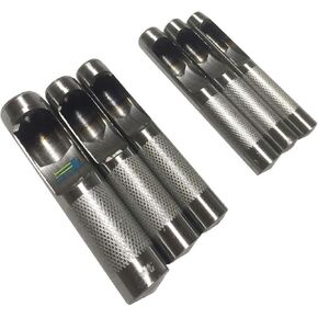 6 Piece Small Hollow Punch Leather, Grommet, Steel, Punch Metal, Plastic, Flute Punches