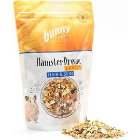 Hamster Food for Hamsters 500g – Hamster Food for Healthier Hair & Skin – Natural Superfood Dish with Special Mixture of Grains, Vegetables & Mealworms – HamsterDream Expert Hair & Skin