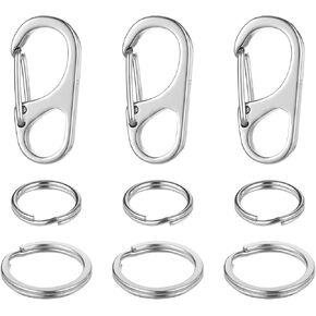 3 Sets Dog Tag Clips, Quick Clips Cats & Dogs Collar Clip for ID Tags Heavy Duty Pet Tags Attachment Clip Stainless Steel Pet Id Tag Holder for Medium and Large Dog Cat Pets Collars Harness, Silver