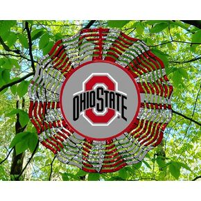 10 Inch Ohio Basketball Football Sports Wind Spinner Yard Decor Aluminum Sublimated Garden Art Indoor Outdoor 3D Kinetic