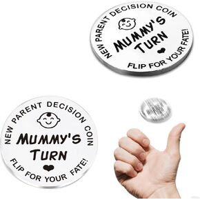 New Parents Decision Coins for The First Time New Mom Dad Pregnancy Gift Coin Flip Game Decision Who Takes Care of Babies Kids Funny Gag Gifts Expecting Mother Father