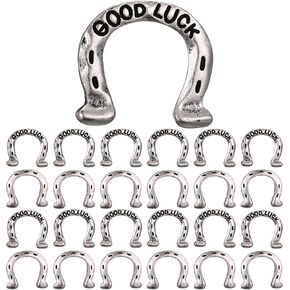 24 Pcs Horseshoe, Good Luck Pocket Token Charm Coin with Good Luck Pewter Tokens for Lucky Party Favor