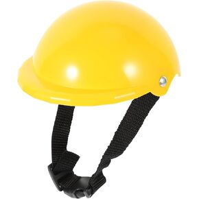 Garneck Dog For Small Dog- Hard Safety Hat With Adjustable Strap for Puppy - Yellow Motorcycle/Bike Cap for Cat Pets Sunproof Rainproof Construction for Outdoor Use
