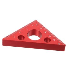 HOMSFOU Aluminum Alloy Thickened Carpenter's Ruler Metric Measurements Durable Woodworking Tool for DIY Projects Easy to Read Scale for Carpenters and Hobbyists Red