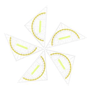 5pcs Multi Functional Triangle Ruler Plastic Measuring Tools for Students Designers Office Use for Accurate Drawing Measurement Classrooms and Studios