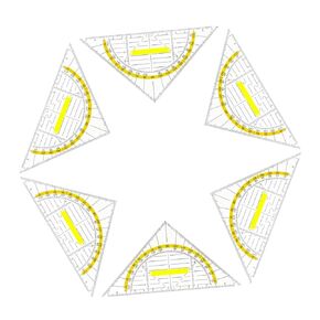 HOMSFOU 6Pcs Transparent Plastic Triangle Ruler for Drawing Measuring Marking Tools with Precise Angles for School Office Student Use