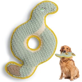 Ring Snake Squeaky Dog Toy, New 2025 Indestructible Dog Toy for Tug of War, Stuffed Toy with Two Tough Layers, Interactive Tug Training to Keep Them Busy, Green